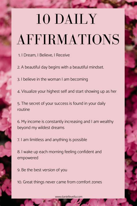 10 Positive Daily Affirmations Create The Life You Dream Of