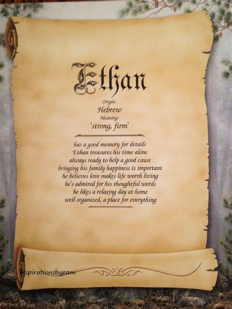 Ethan First Name Meaning Art Print Name Etsy