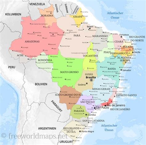 Karte Von Brasilien Freeworldmaps Net