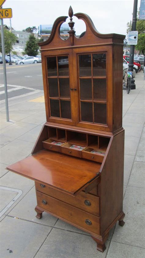Uhuru Furniture And Collectibles Sold Vintage Maple Secretary Desk 160