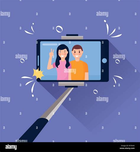 People Taking Selfie Stock Vector Image And Art Alamy