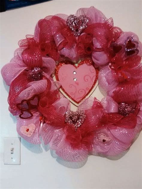 Clearance Sale Pink Hearts Valentines Day Wreathdeco Etsy