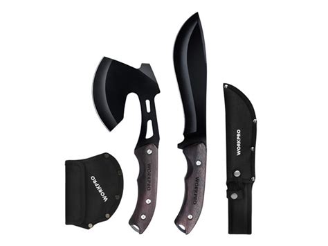 workpro axe fixed blade knife combo set