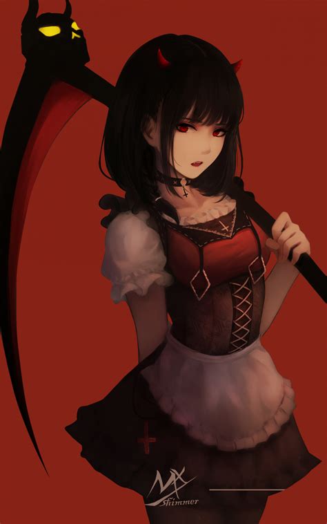 Dark Anime Girl With Red Eyes