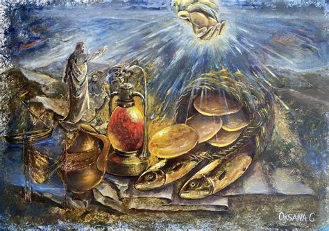 28 Jesus Fünf Brote Und Zwei Fische 100x70 Oil Canvas Oksagrossart