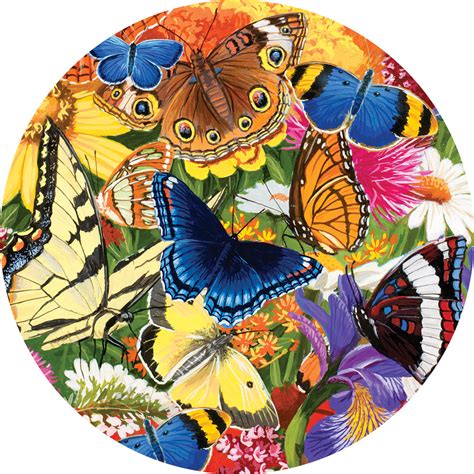 Butterfly Morning 300 Large Piece Round Jigsaw Puzzle Bits And Pieces