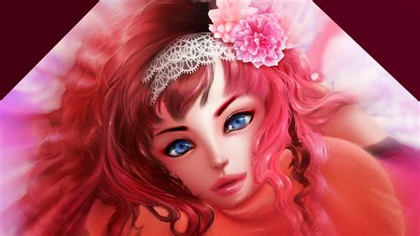 Anime girls original characters camera blue hair pink eyes stars dress sky wallpaper. Pink Anime - Wallpaper, High Definition, High Quality ...