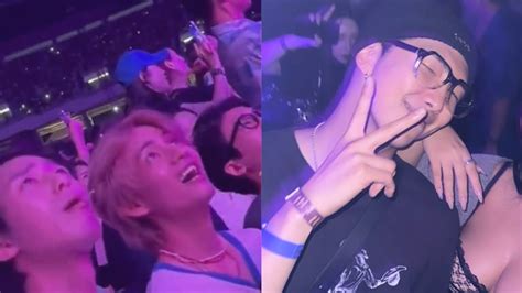 Rm And Taehyung With Wooga Squad At Bruno Mars Concert In Seoul 2023 Youtube