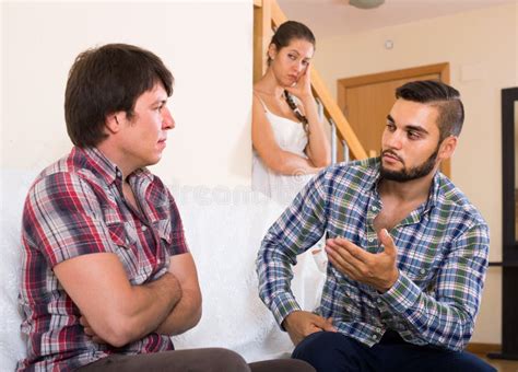 Quarrel Among Adult Partners At Home Stock Photo Image Of Male