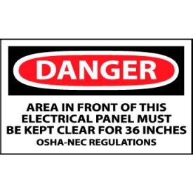 Order your new electrical panel label direct from safetysign.com. Signs | OSHA | Machine Labels - Danger Area In Front Of This Electrical Panel | B172512 ...
