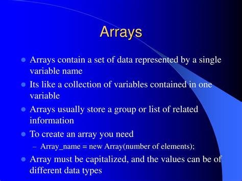 Ppt Arrays Powerpoint Presentation Free Download Id3793651