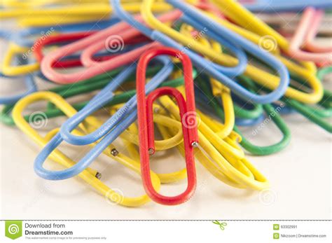 Colorful Paper Clip On White Background Stock Illustration