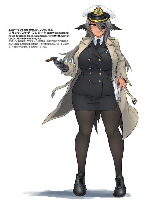 Dakku Ogitsune Original Highres 1girl Beretta 92 Black Coat Breast Pocket Brown Eyes