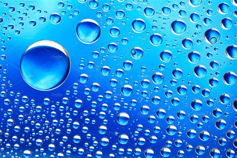 Blue Water Drops Background Stock Photo Containing Abstract And Air