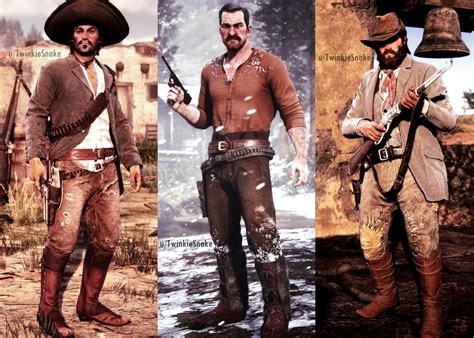 javier dutch and bill s rdr1 outfits recreated in rdr2 reddeadfashion