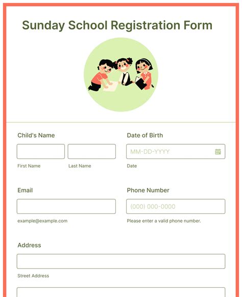 Sunday School Registration Form Template Jotform