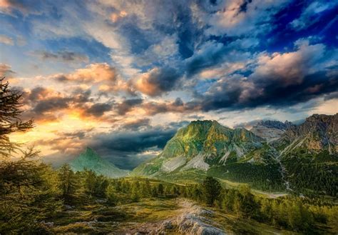 879053 4k 5k Dolomites Italy Mountains Sky Scenery Clouds Alps