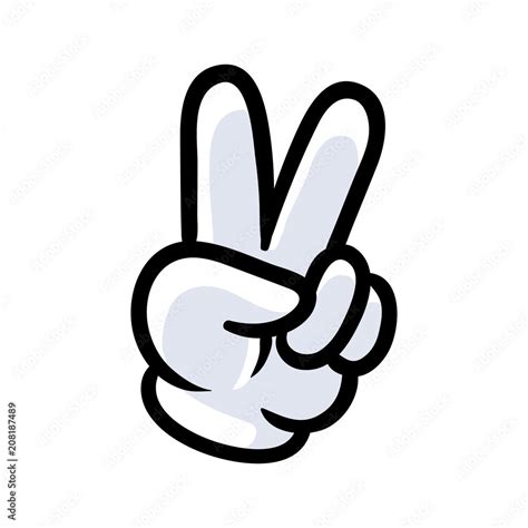 Cartoon Peace Hand Sign Stock Vector Adobe Stock