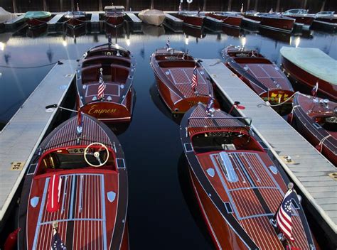 Classic Wooden Boats In All Their Elegance Roars Off In Tahoe