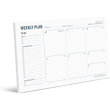 Two Tumbleweeds Weekly Planner Pad X Desktop Calendar Planning
