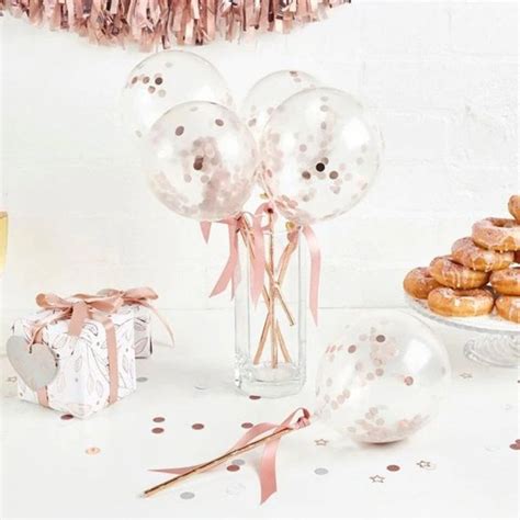 Rose Gold Mini Confetti Balloons By Cake Craft Company