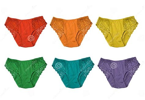 Collection Multicolored Panties Isolated On A White Background Rainbow