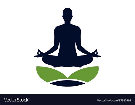 Yoga Meditation Pose Logo Icon Royalty Free Vector Image