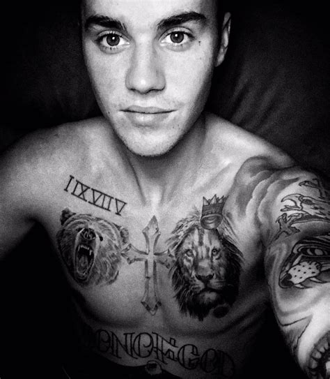 Bieber Flaunts Tattoos In Topless Selfie Social News Xyz