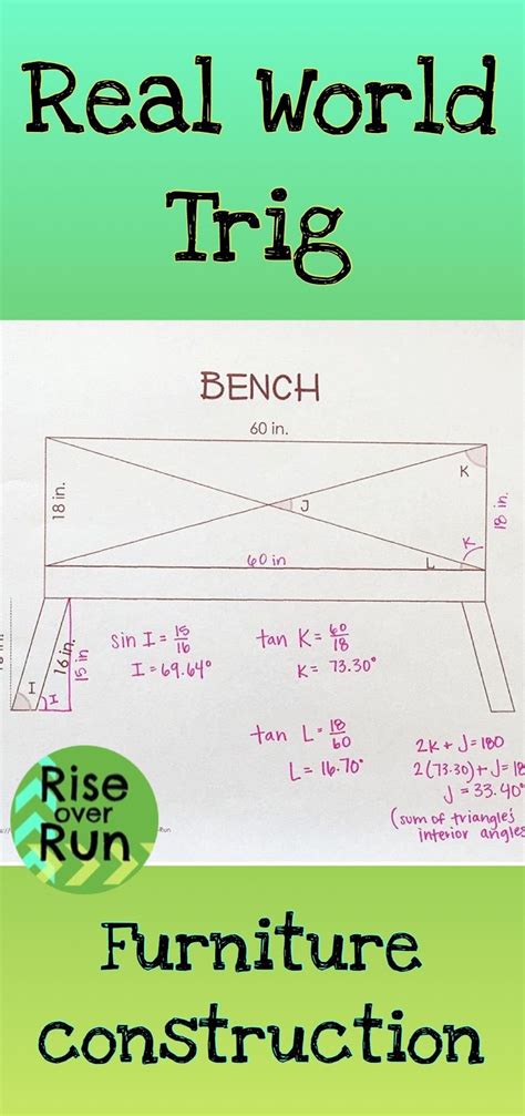 Furniture worksheets and online activities. Trigonometry Real World Application: Furniture Design | Geometry high school, Trigonometry