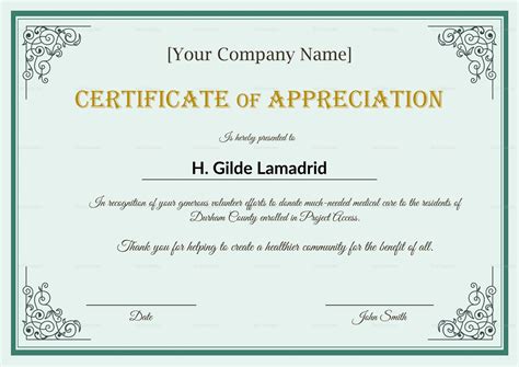 Company Employee Appreciation Certificate Template Throughout In