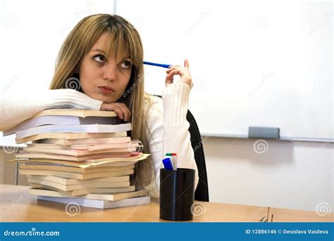 Bored Studying Stock Photo Image Of Lean Education 12886146