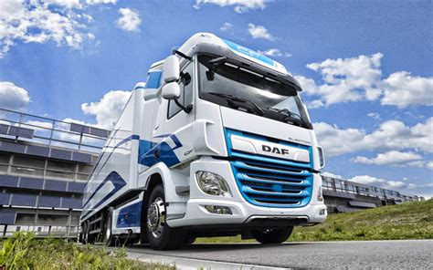 Download Wallpapers Daf Vdl Cf Electric 2019 Exterior New White Cf