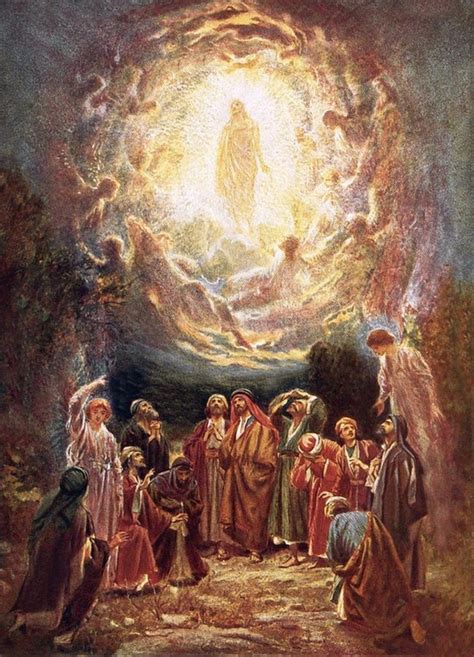 Jesus Ascending Into Heaven Religious Poster Canvas Print