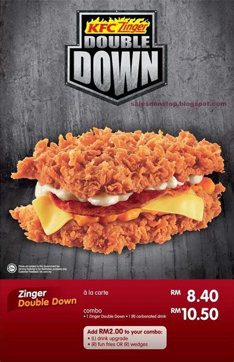 Penasaran dengan menu apa saja selain fish fillet yang. KFC Zinger Double Down Ala Carte & Combo | Sales nonstop