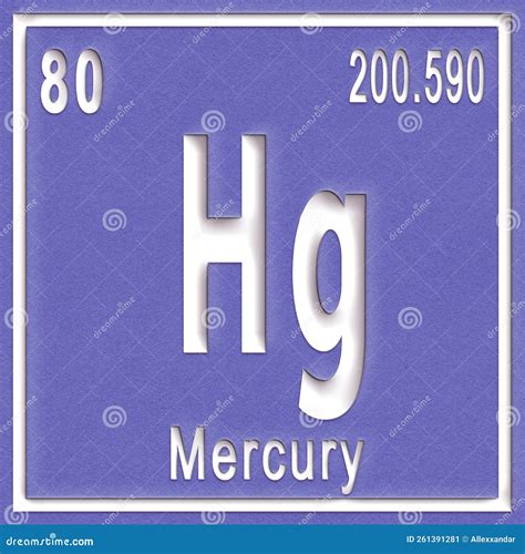 Mercury Chemical Element Sign With Atomic Number And Atomic Weight