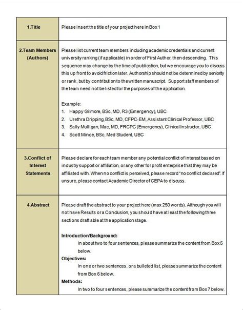 Research Proposal Templates 21 Free Samples Examples Format Download