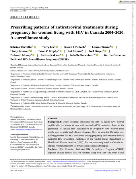 Pdf Prescribing Patterns Of Antiretroviral Treatments During Pregnancy For Women Living With