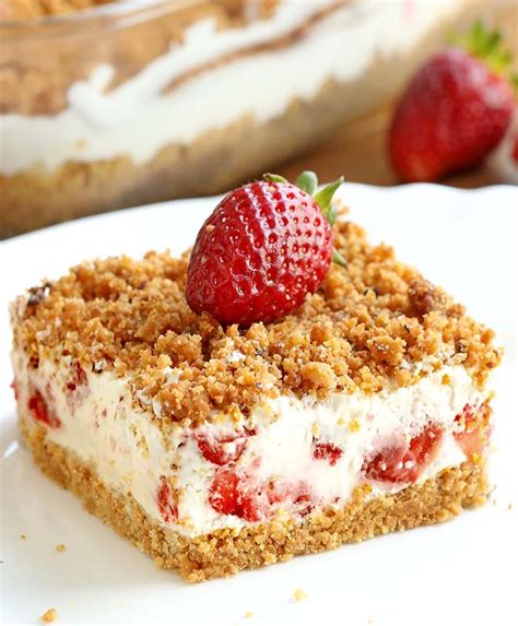 Frozen Strawberries and Cream Dessert - Sugar Apron