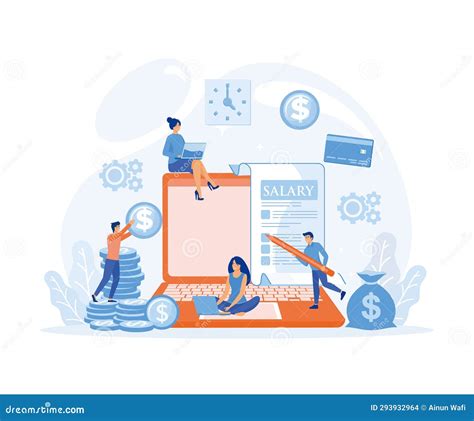 Payroll Salary Payment With People Character Concept Stock Vector