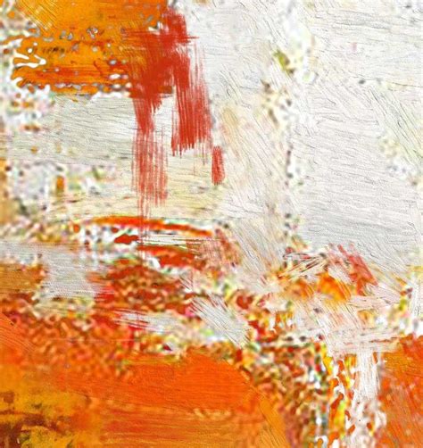 An Abstract Painting With Orange And White Colors