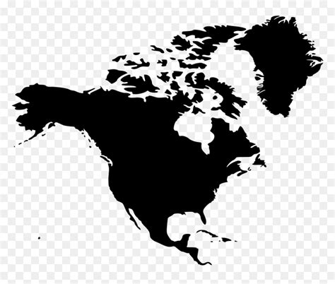 North America North America Map Silhouette Hd Png Download Vhv