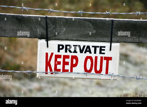 Private Keep Out Sign On Fence Stock Photo Alamy