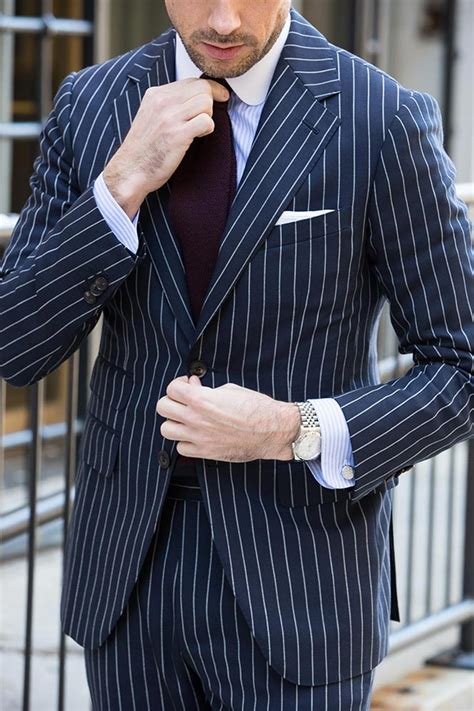 How To Wear A Blue Pinstripe Suit In The Spring He Spoke Style In 2021 Men Suits Blue Mens