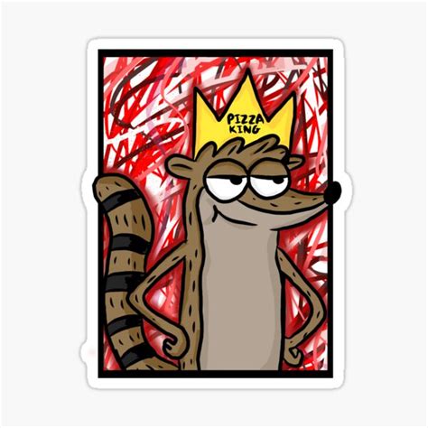 Pizza King Rigby Sticker For Sale By Roserinart Redbubble