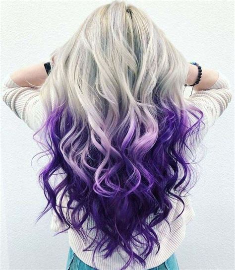 Ombre Hairs Ash Blonde With Purple Purple Ombre Hair Hair Color