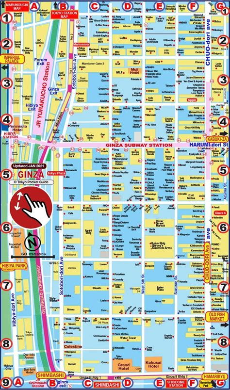 TOKYO POCKET GUIDE Ginza Map In English For Things To Do And Tourist