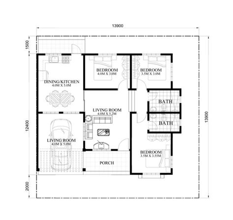 Three Bedroom Pinoy House Plan My Home My Zone