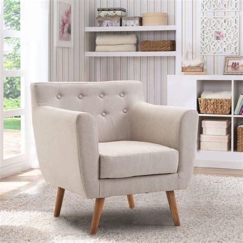 Good Accent Chair Giantex Tufted Arm Chair Fabric Upholstered Wood Leg
