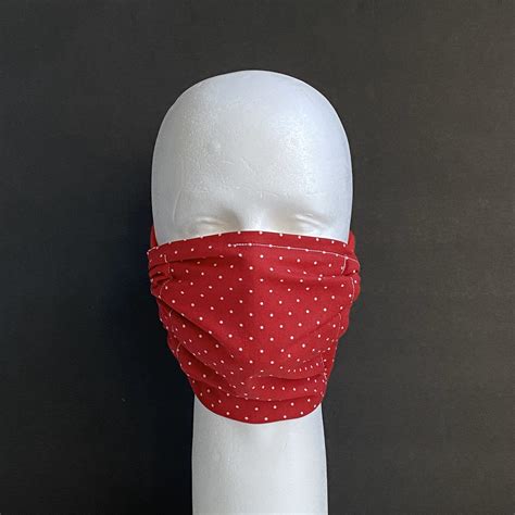 Red Polka Dot Adjustable Reusable Cloth Face Mask Our Store Surf