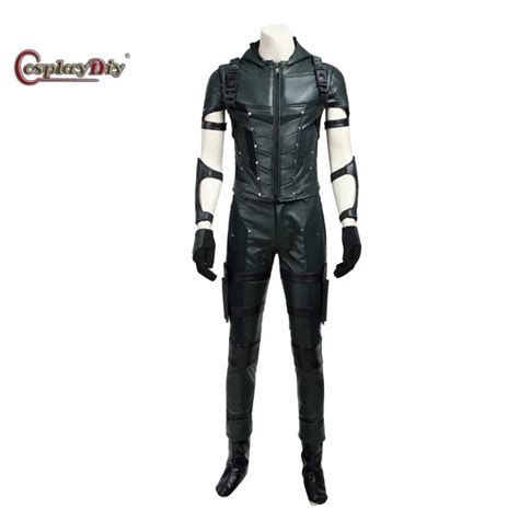 Cosplaydiy Green Arrow Season 4 Oliver Queen Cosplay Costume Outfit